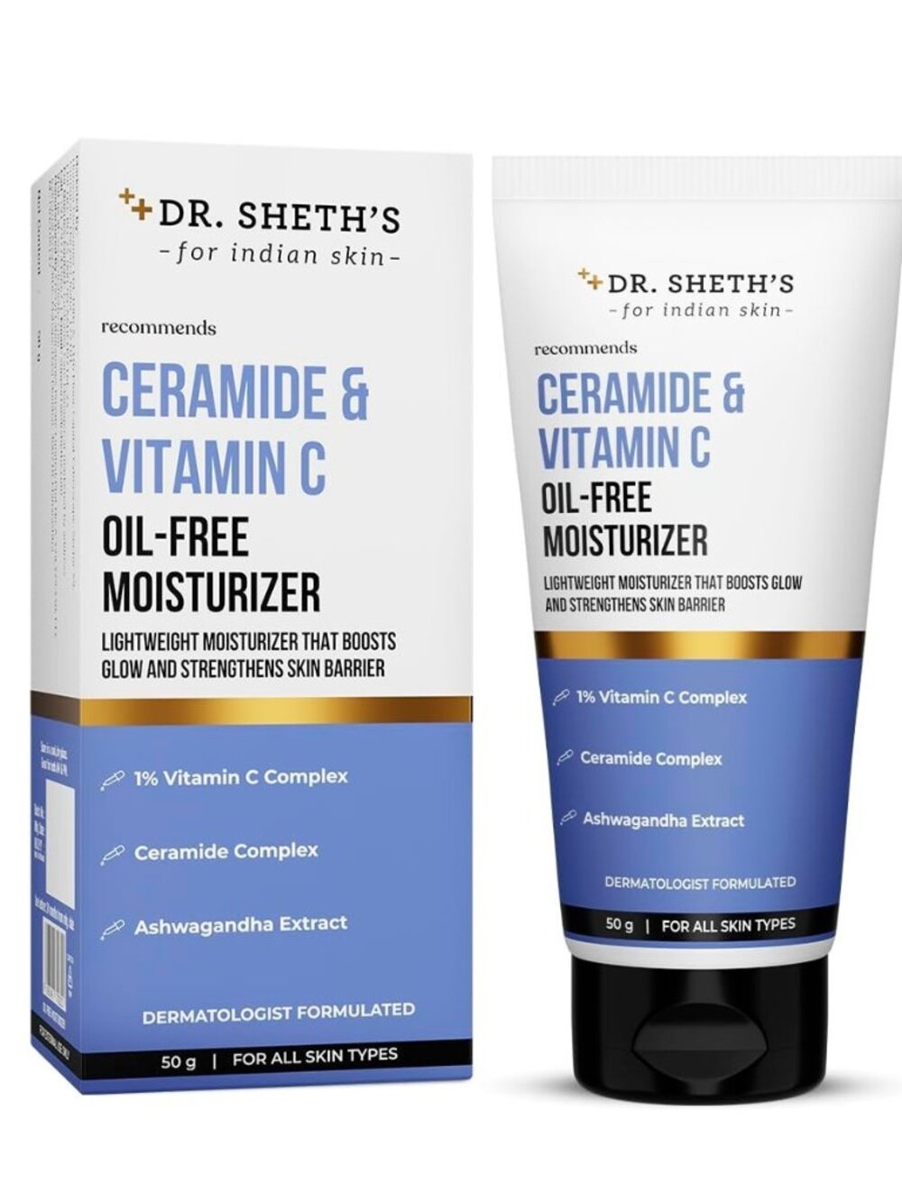 Dr Sheths Ceramide Vitamin C Oil Free Moisturizer Hydrating Face Gel Cream New